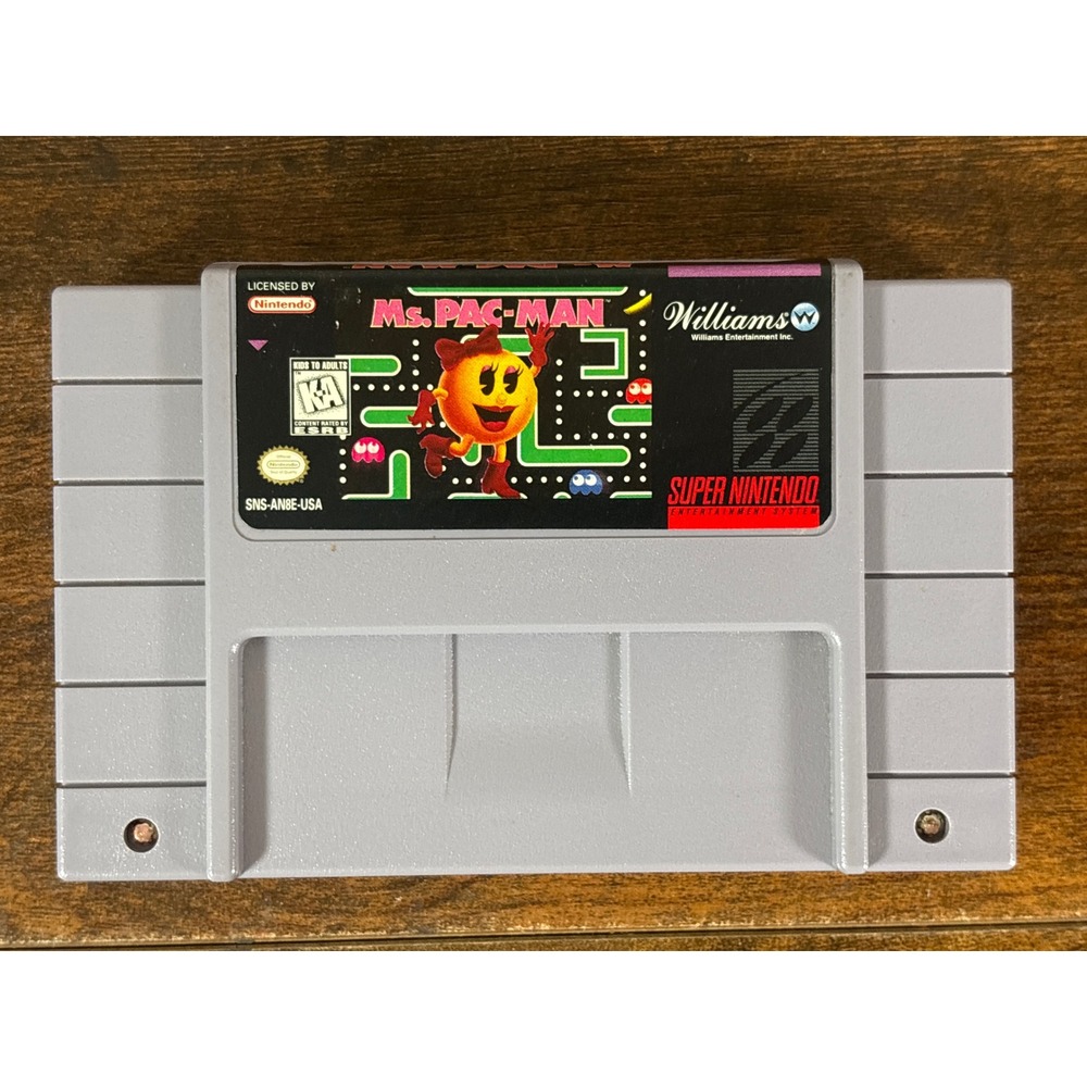 Ms. Pac-Man Super Nintendo SNES Williams Entertainment SNS-AN8E-USA Cartridge